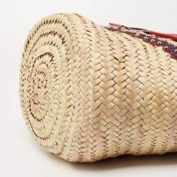 Pre Owned Dolce & Gabbana Multicolor Woven Straw and Lurex Fabric Kendra Basket Tote
