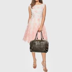 Pre Owned D&G Multicolor Leather And Patent Leather Lily Bowler Bag