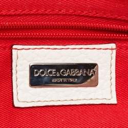 Pre Owned Dolce & Gabbana White/Brown Leopard Print Calf Hair and Leather Hobo