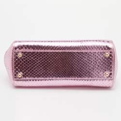 Pre Owned حقيبة دولتشي أند غابانا ميس سيسيلي جلد ثعبان ميتاليك يد علوية متوسطة