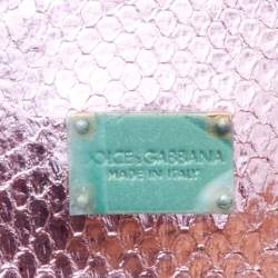 Pre Owned حقيبة دولتشي أند غابانا ميس سيسيلي جلد ثعبان ميتاليك يد علوية متوسطة