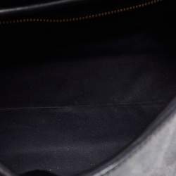 Pre Owned Dolce & Gabbana Black Leopard Print Coated Canvas and Leather Padlock Top Handle Bag