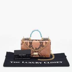 Pre Owned Dolce & Gabbana Multicolor Python Miss Sicily Von Wallet on Chain