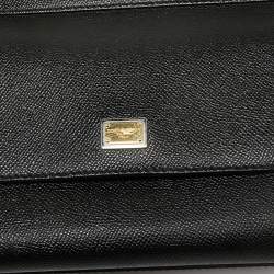 Pre Owned Dolce & Gabbana Black Leather Small Miss Sicily Top Handle Bag