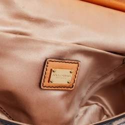 Pre Owned Dolce & Gabbana Multicolor Python and Crocodile Limited Edition Small Miss Sicily Top Handle Bag