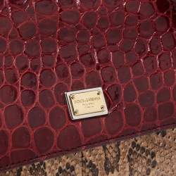 Pre Owned Dolce & Gabbana Multicolor Python and Crocodile Limited Edition Small Miss Sicily Top Handle Bag