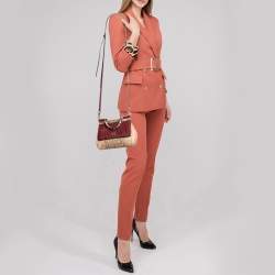 Pre Owned Dolce & Gabbana Multicolor Python and Crocodile Limited Edition Small Miss Sicily Top Handle Bag