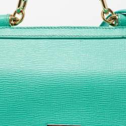 مملوكة مسبقًا حقيبة كتف دولتشي أند غابانا ميس سيسيلي جلد خضراء متوسطة بيد علوية