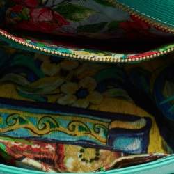 مملوكة مسبقًا حقيبة كتف دولتشي أند غابانا ميس سيسيلي جلد خضراء متوسطة بيد علوية