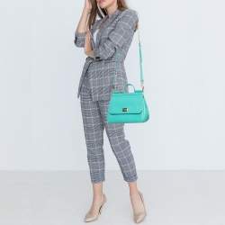 مملوكة مسبقًا حقيبة كتف دولتشي أند غابانا ميس سيسيلي جلد خضراء متوسطة بيد علوية