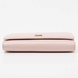 مملوكة مسبقًا Dolce & Gabbana Light Pink/Red Leather Miss Sicily Von Wallet on Chain