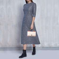 مملوكة مسبقًا Dolce & Gabbana Light Pink/Red Leather Miss Sicily Von Wallet on Chain