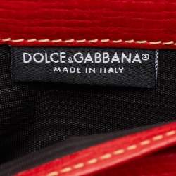 مملوكة مسبقًا Dolce & Gabbana Light Pink/Red Leather Miss Sicily Von Wallet on Chain