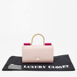 مملوكة مسبقًا Dolce & Gabbana Light Pink/Red Leather Miss Sicily Von Wallet on Chain