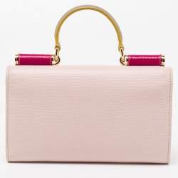 مملوكة مسبقًا Dolce & Gabbana Light Pink/Red Leather Miss Sicily Von Wallet on Chain