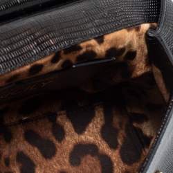 مملوكة مسبقًا Dolce & Gabbana Black Leather Small Embellished Miss Sicily Top Handle Bag