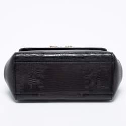 مملوكة مسبقًا Dolce & Gabbana Black Leather Small Embellished Miss Sicily Top Handle Bag