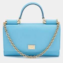 Sicily Von Blue Dauphine Leather Hand Bag