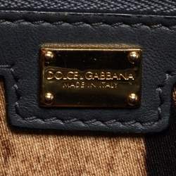 Pre Owned Dolce & Gabbana Deep Green Python Medium Miss Sicily Top Handle Bag