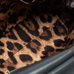 Pre Owned Dolce & Gabbana Deep Green Python Medium Miss Sicily Top Handle Bag