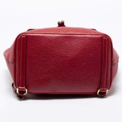 Pre Owned Dolce & Gabbana Red Leather Sicily Backpack