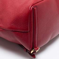 Pre Owned Dolce & Gabbana Red Leather Sicily Backpack