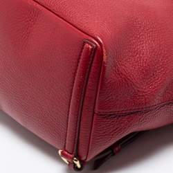 Pre Owned Dolce & Gabbana Red Leather Sicily Backpack