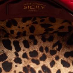 Pre Owned Dolce & Gabbana Red Leather Sicily Backpack