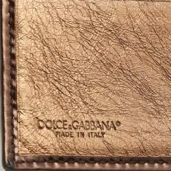 Pre Owned Dolce & Gabbana Brown Leopard Print Calfhair and Patent Leather French Compact Wallet