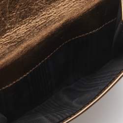 Pre Owned Dolce & Gabbana Brown Leopard Print Calfhair and Patent Leather French Compact Wallet