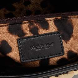 مملوكة مسبقًا Dolce & Gabbana Black/Gold Sequin And Woven Fabric Miss Sicily Top Handle Bag