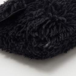 Pre Owned Dolce & Gabbana Black Wool Chain Flap Shoulder Bag
