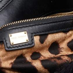 Pre Owned Dolce & Gabbana Black Wool Chain Flap Shoulder Bag