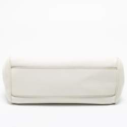 Pre Owned Dolce & Gabbana White Leather Large Miss Sicily Top Handle Bag