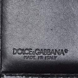 Pre Owned محفظة دولتشي أند غابانا جلد ثعبان أسود / بنفسجي طية ثلاثية