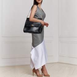 Pre Owned Dolce & Gabbana Black Leather Large Miss Sicily Top Handle Bag