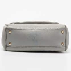 Pre Owned Dolce & Gabbana Grey Leather Medium Miss Sicily Top Handle Bag