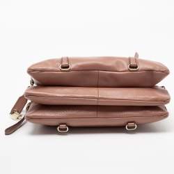 Pre Owned D&G Brown Leather Triple Shoulder Bag