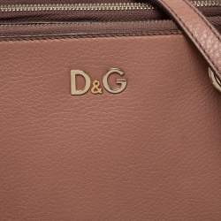 Pre Owned D&G Brown Leather Triple Shoulder Bag