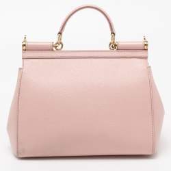 مملوكة مسبقًا Dolce & Gabbana Pink Leather Medium Miss Sicily Top Handle Bag