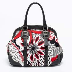 Dolce & Gabbana White/Black Printed Canvas Tote