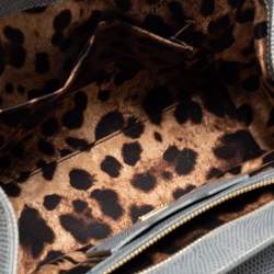 Pre Owned Dolce & Gabbana Grey Lizard Embossed Leather Medium Miss Monica Top Handle Bag