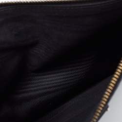 Pre Owned Dolce & Gabbana Black/White Polka Dot Print Leather 10CC Pouch