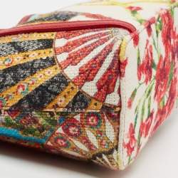 Pre Owned Dolce & Gabbana Multicolor Fans Printed Canvas Tote