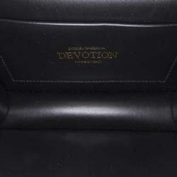 Pre Owned Dolce & Gabbana Gold Small Devotion Leather Satchel