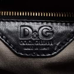 Pre Owned Dolce and Gabbana Black Leather Bowling Bag