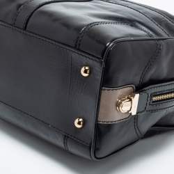 Pre Owned Dolce and Gabbana Black Leather Bowling Bag