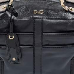Pre Owned Dolce and Gabbana Black Leather Bowling Bag