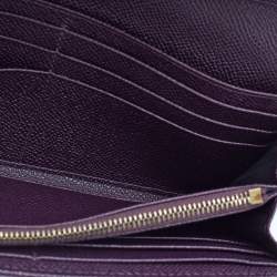 Pre Owned Dolce & Gabbana Dark Purple Leather Continental Wallet