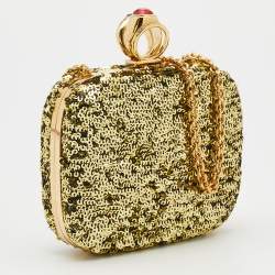 Pre Owned حقيبة كلتش دولتشي أند غابانا إطار ترتر ذهبي بسلسلة